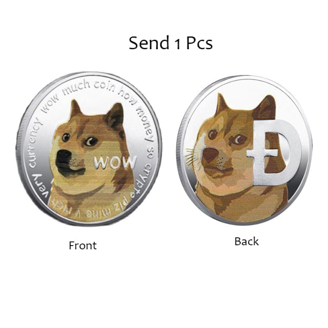 Dogecoin Silver & Gold Plated Metal Coin