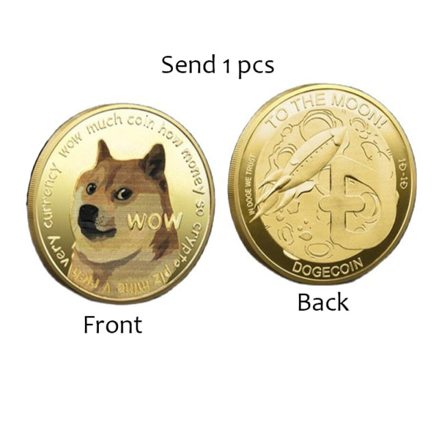 Dogecoin Silver & Gold Plated Metal Coin