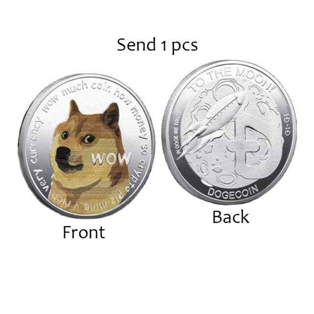 Dogecoin Silver & Gold Plated Metal Coin