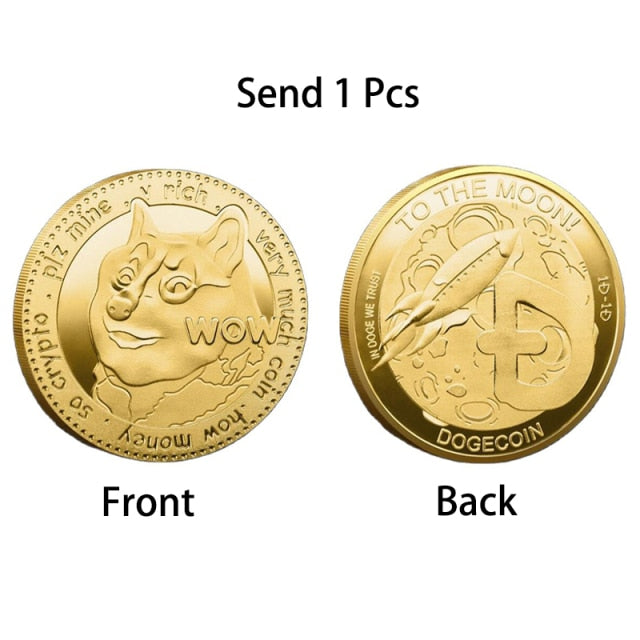 Dogecoin Silver & Gold Plated Metal Coin