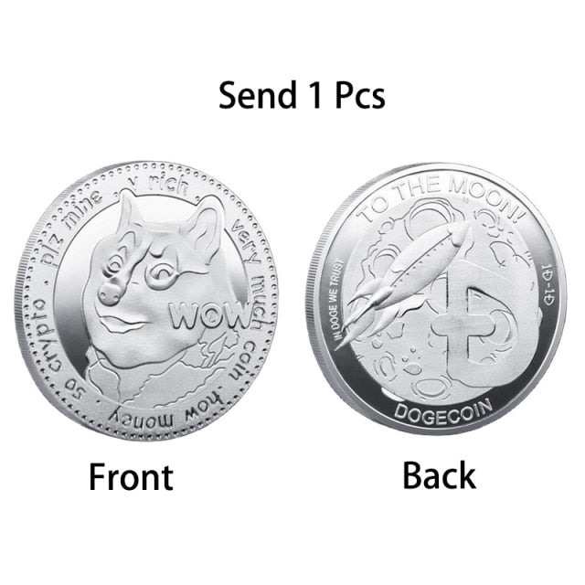 Dogecoin Silver & Gold Plated Metal Coin