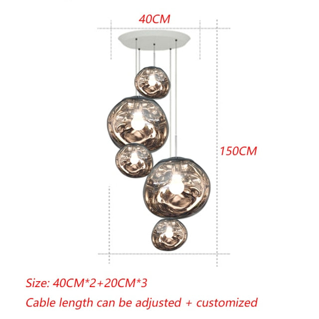 Nordic Luxury LED PVC Lava Pendant Lights For Home