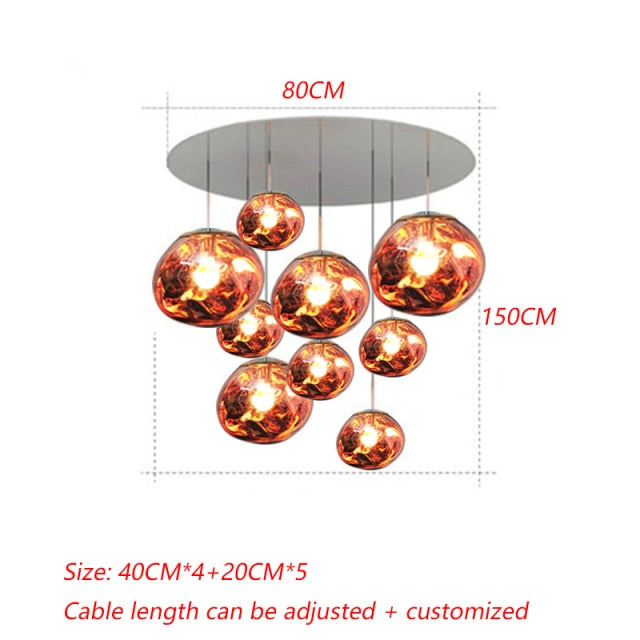 Nordic Luxury LED PVC Lava Pendant Lights For Home