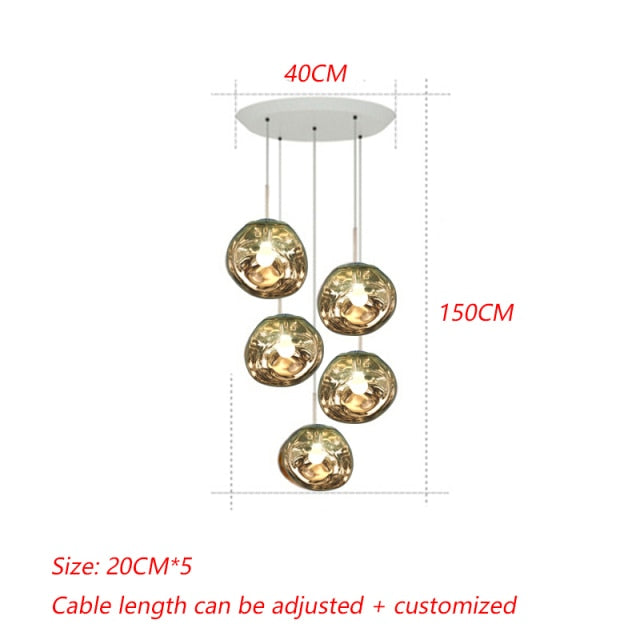 Nordic Luxury LED PVC Lava Pendant Lights For Home