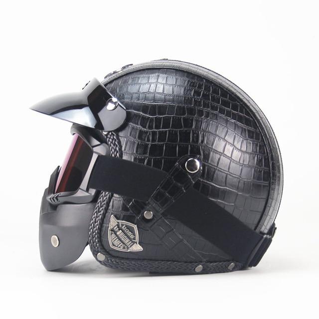Premium Pu Leather Helmet - Perfenq