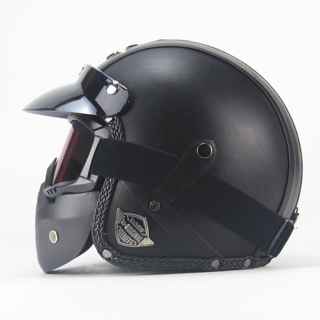 Premium Pu Leather Helmet - Perfenq