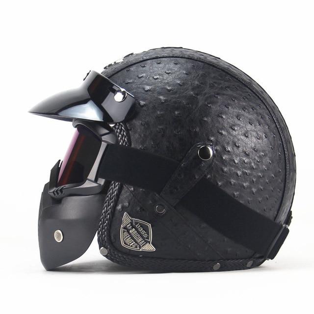 Premium Pu Leather Helmet - Perfenq