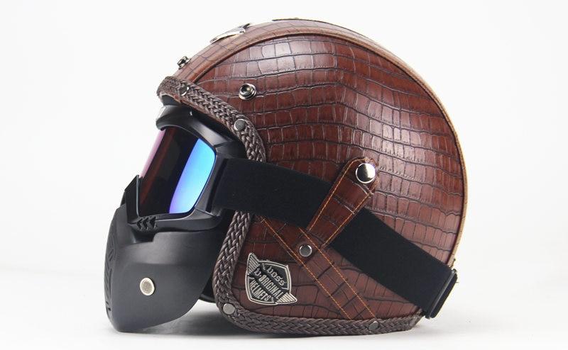 Premium Pu Leather Helmet - Perfenq