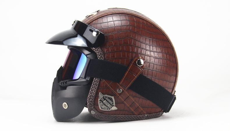 Premium Pu Leather Helmet - Perfenq