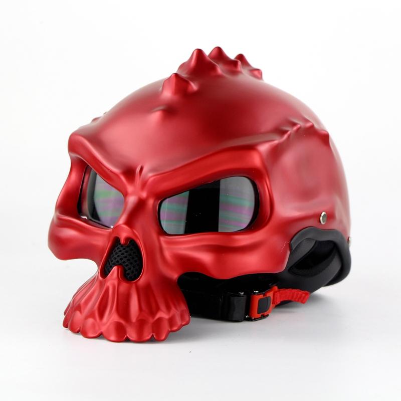 3d skull motorcycle helmet Bones Death White Knight Custom Made Custom Airbrush Helmet The visor is applied with electroplating silver and gold paints 3d Skull Helmet Display Package