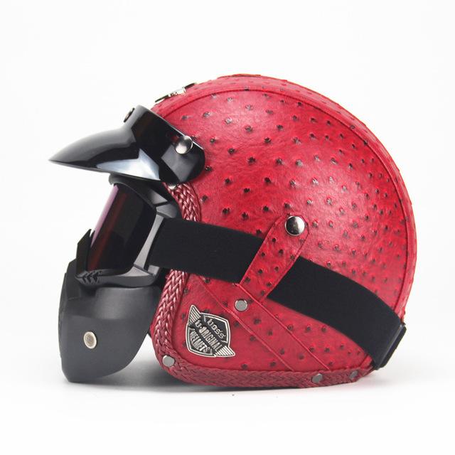 Premium Pu Leather Helmet - Perfenq