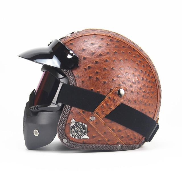 Premium Pu Leather Helmet - Perfenq