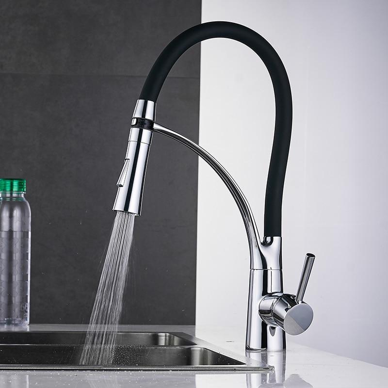 LED Kitchen Faucets with Rubber Design Chrome - Perfenq
