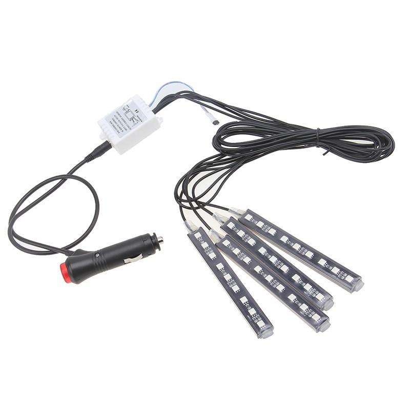 Universal Car Interior RGB LED Lights with Remote Control - Perfenq