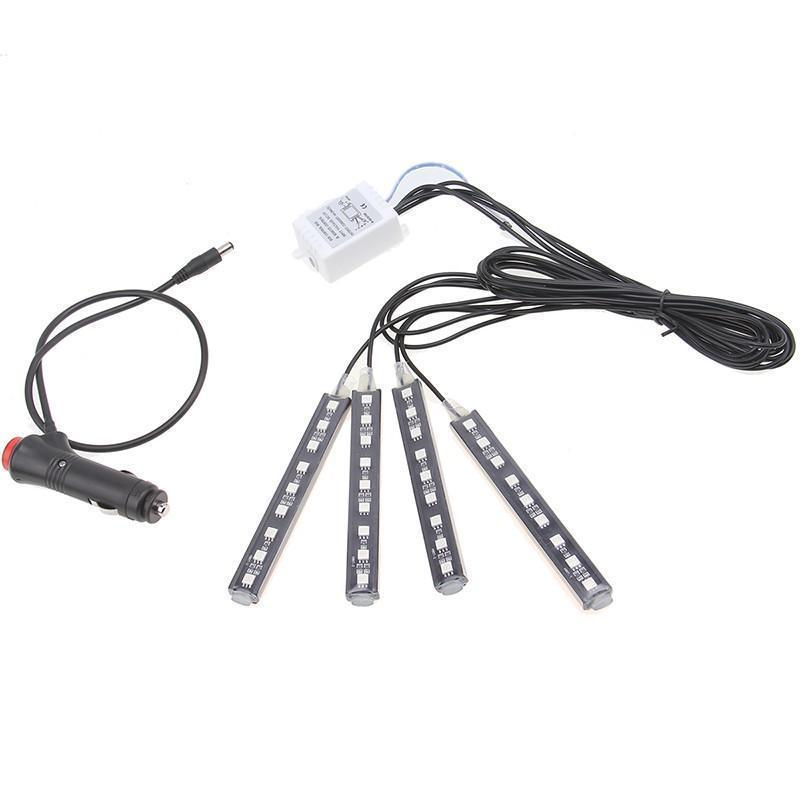 Universal Car Interior RGB LED Lights with Remote Control - Perfenq
