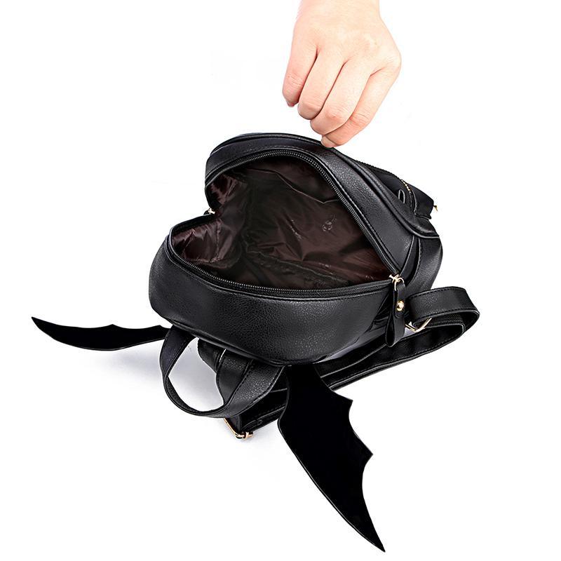 Bat Wings Backpack - Small Black Purse - Perfenq