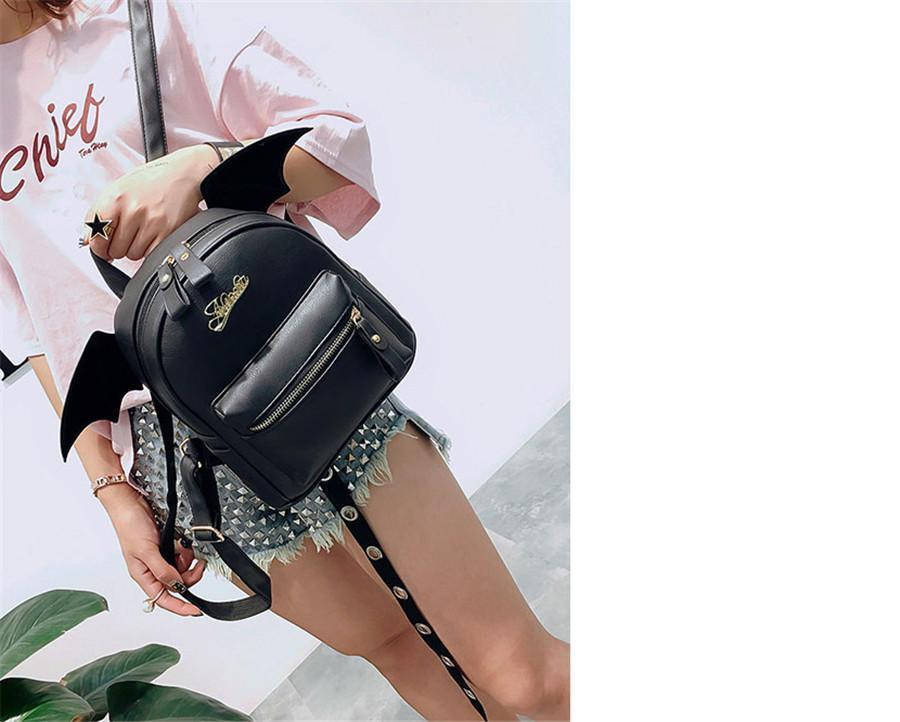 Bat Wings Backpack - Small Black Purse - Perfenq