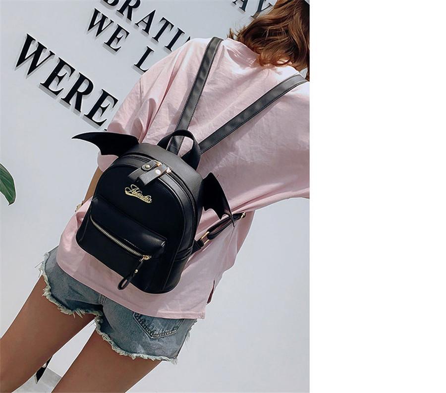 Bat Wings Backpack - Small Black Purse - Perfenq