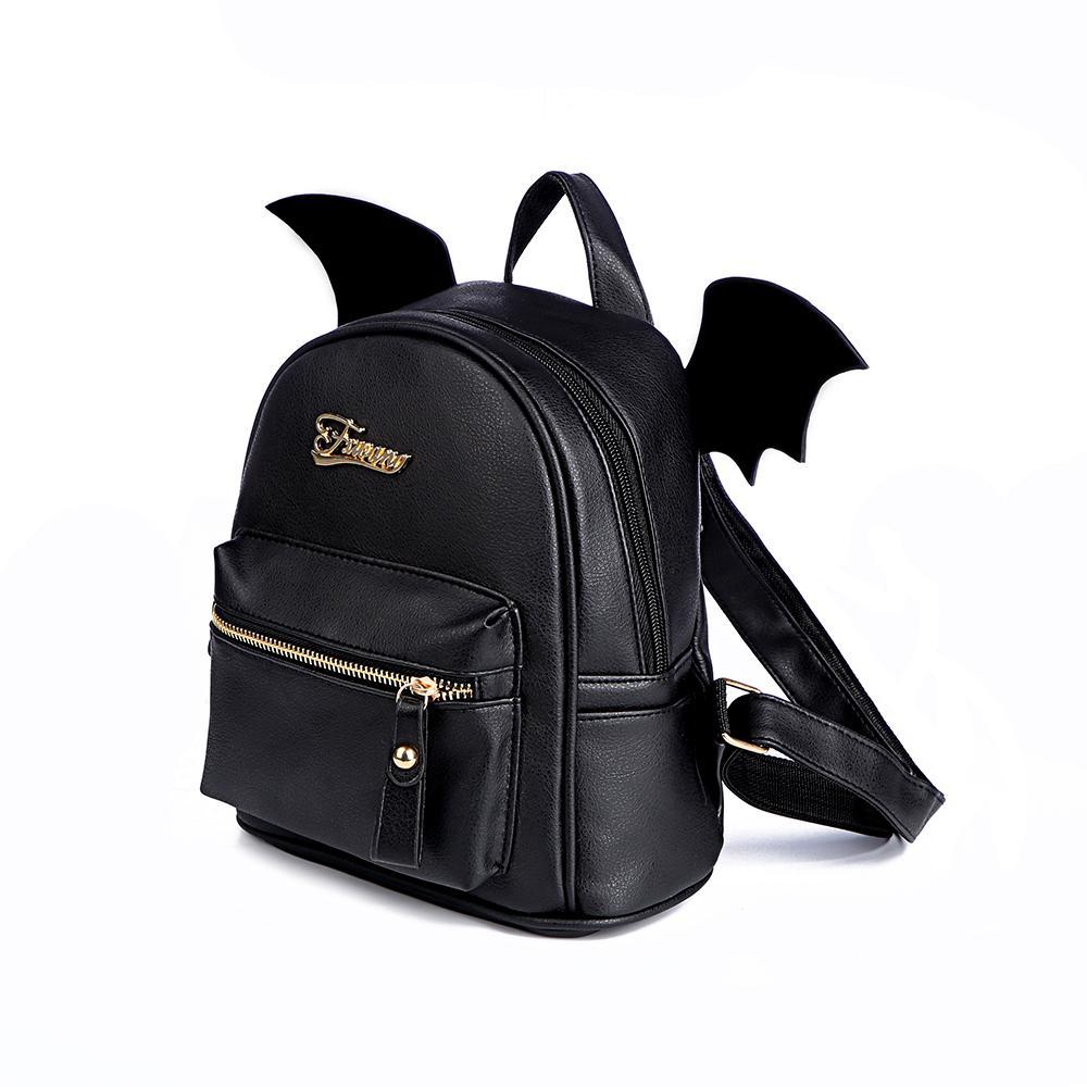 Bat Wings Backpack - Small Black Purse - Perfenq