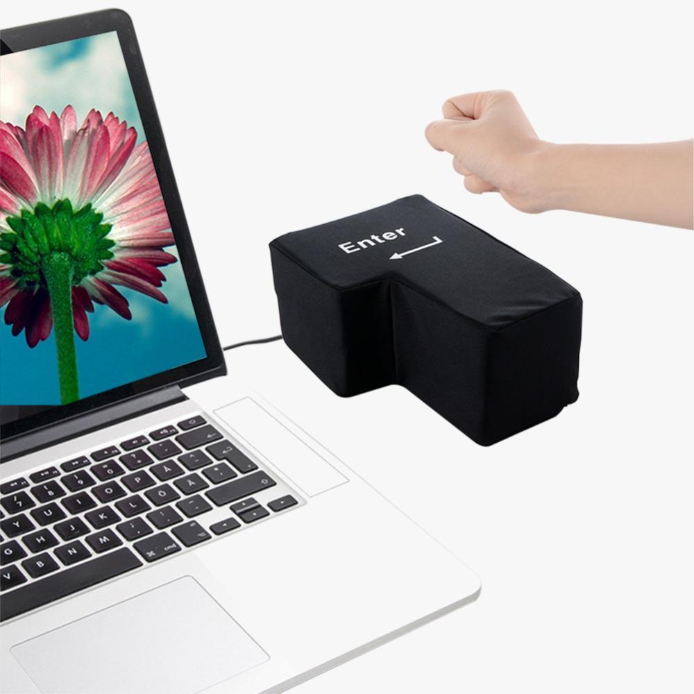 Giant Enter Button - Anti Stress Button USB Pillow - Perfenq