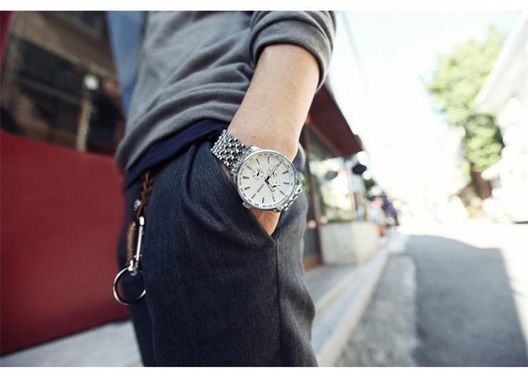 Full Steel Waterproof Wrist Watch for men - Perfenq