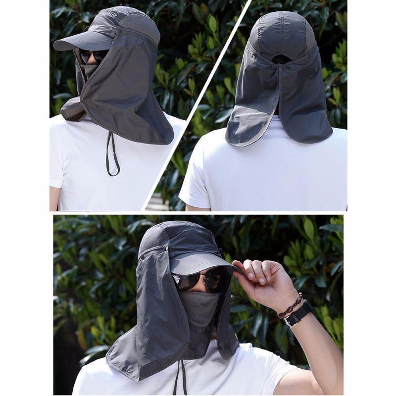 Cap With Neck Flap - 360 Degree UV Protection Cap - Perfenq