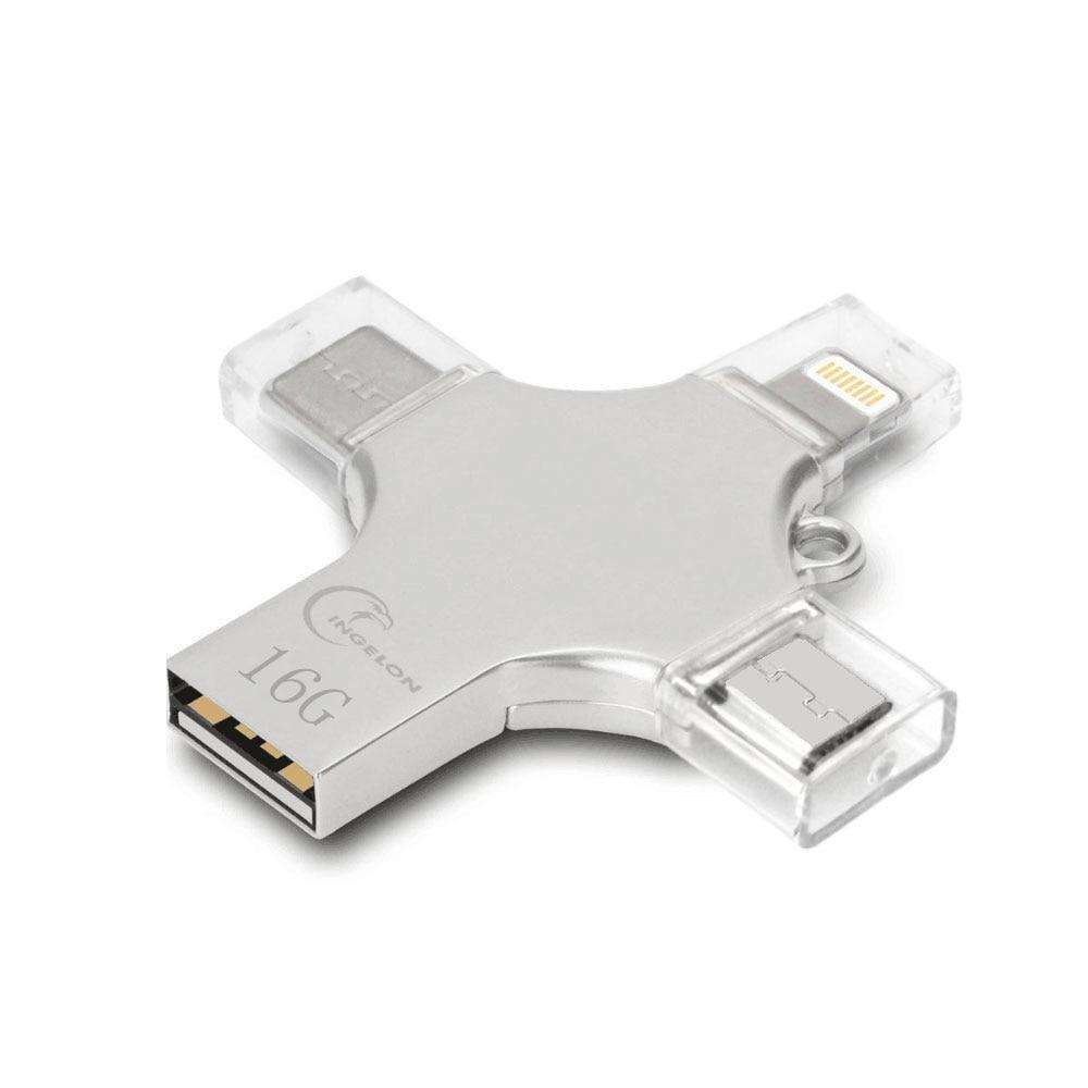 4 in 1 USB Drive for All Devices (iOS, Android, Windows, MAC, Linux) - Perfenq