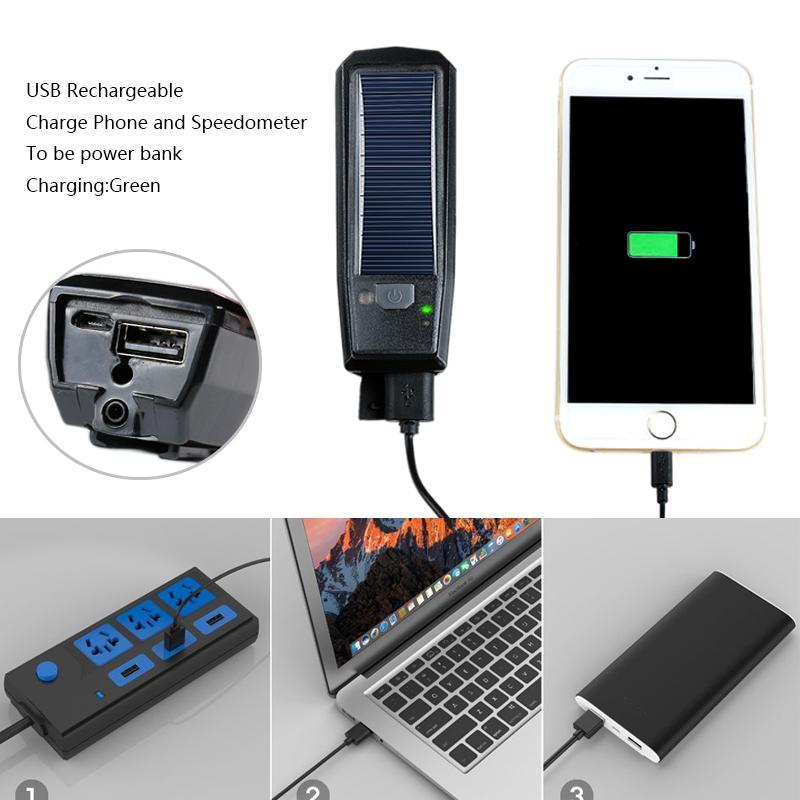 Multi-Function Solar Power Bike Light - Perfenq