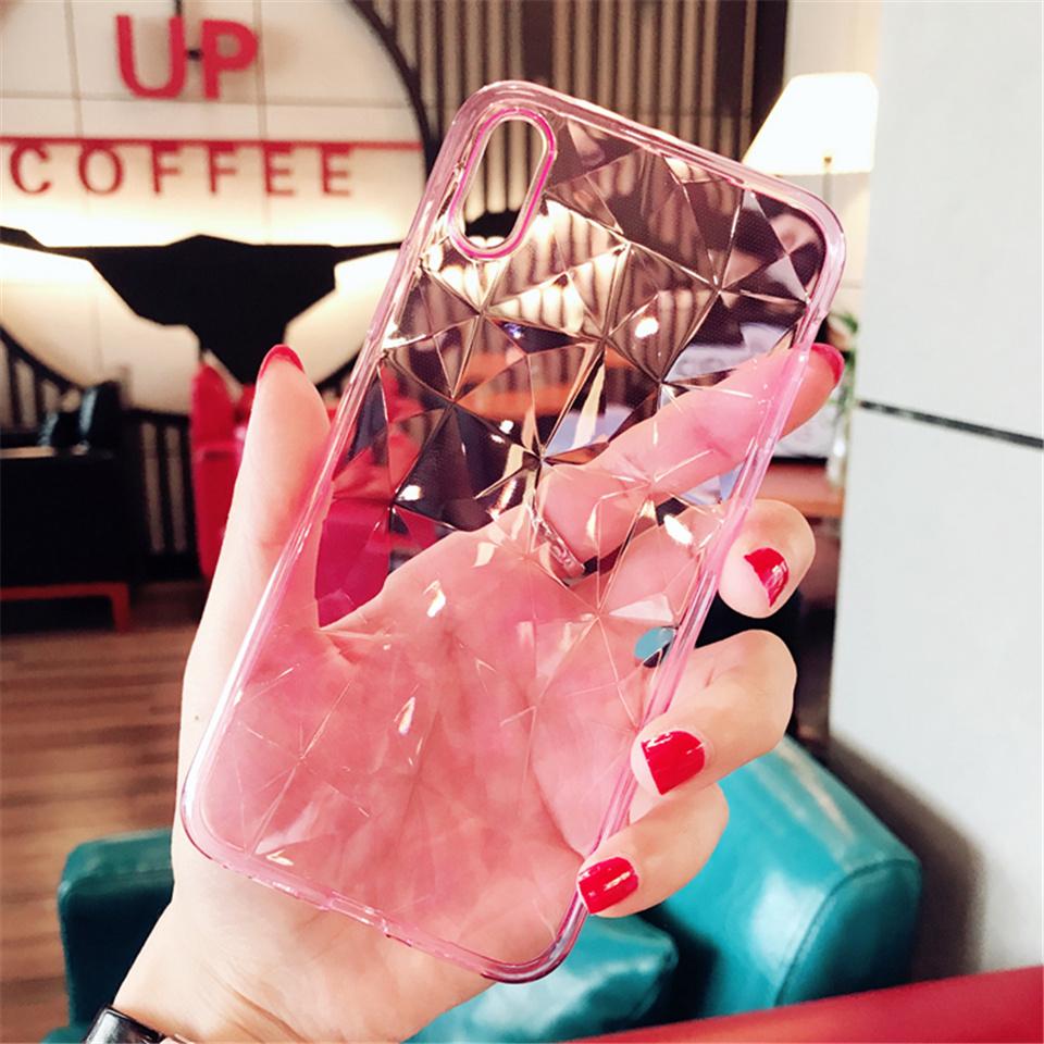 Diamond Texture Transparent iPhone Case - Perfenq