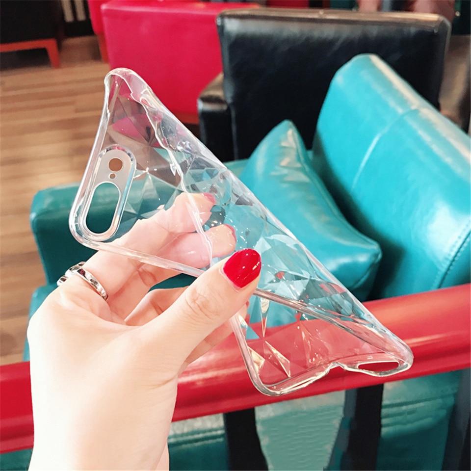 Diamond Texture Transparent iPhone Case - Perfenq