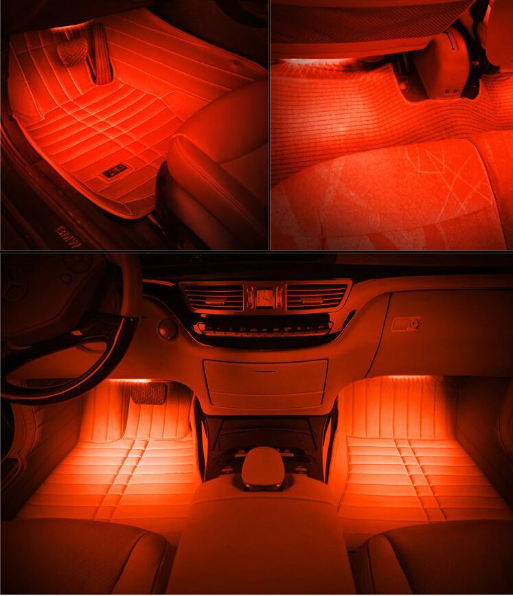 Universal Car Interior RGB LED Lights with Remote Control - Perfenq