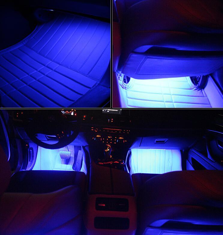 Universal Car Interior RGB LED Lights with Remote Control - Perfenq