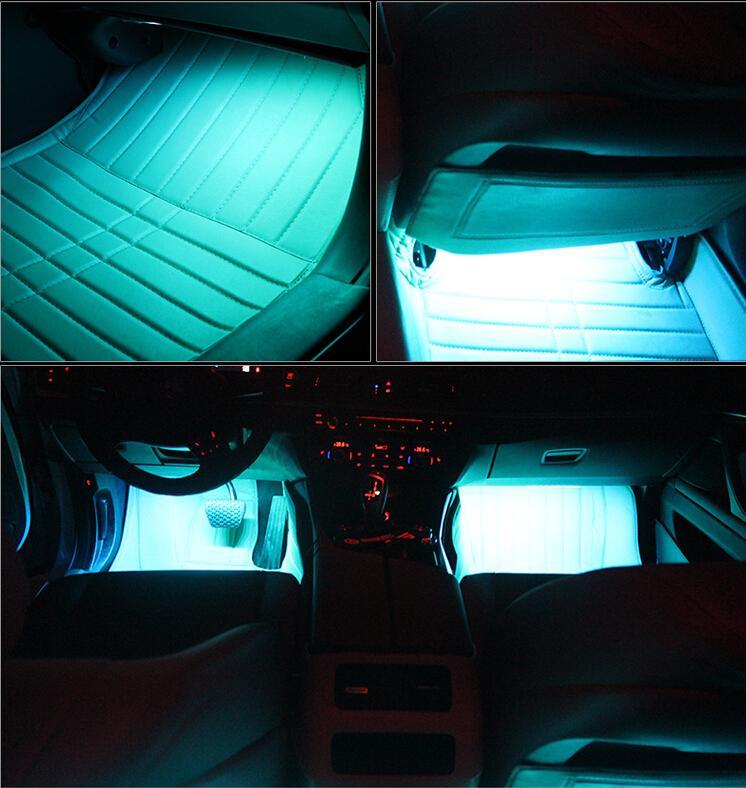 Universal Car Interior RGB LED Lights with Remote Control - Perfenq