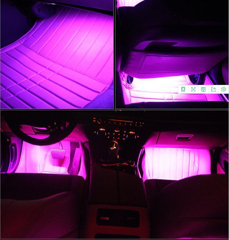 Universal Car Interior RGB LED Lights with Remote Control - Perfenq