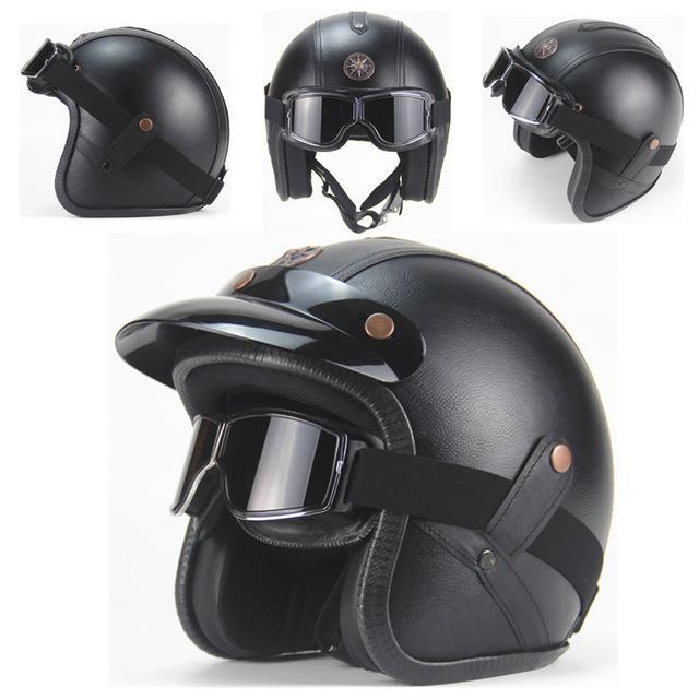 Premium Pu Leather Helmet - Perfenq