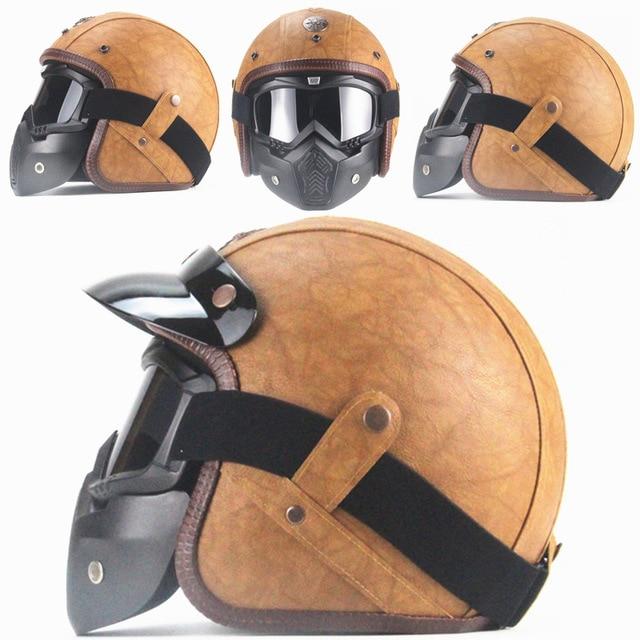 Premium Pu Leather Helmet - Perfenq
