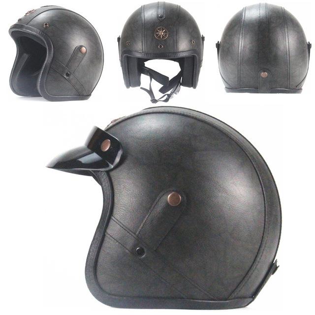 Premium Pu Leather Helmet - Perfenq