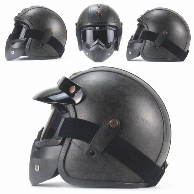 Premium Pu Leather Helmet - Perfenq
