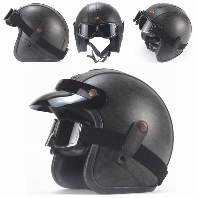 Premium Pu Leather Helmet - Perfenq