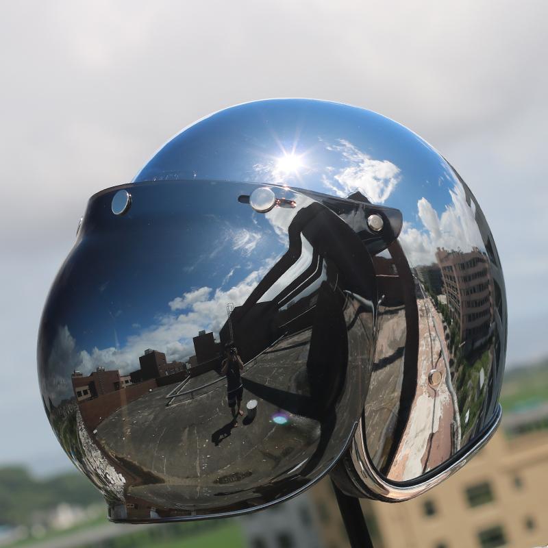 Premium Silver Chrome Helmet - Perfenq