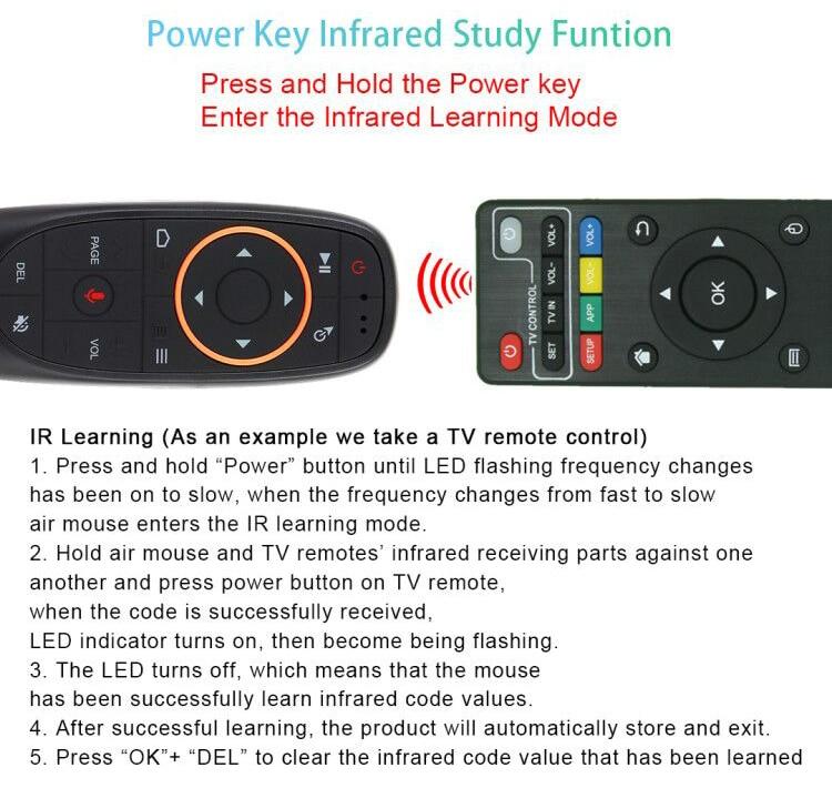 VONTAR G10 Voice Remote Control 2.4G Wireless Air Mouse Microphone Gyroscope IR Learning for Android tv box T9 H96 Max X96 mini - Perfenq