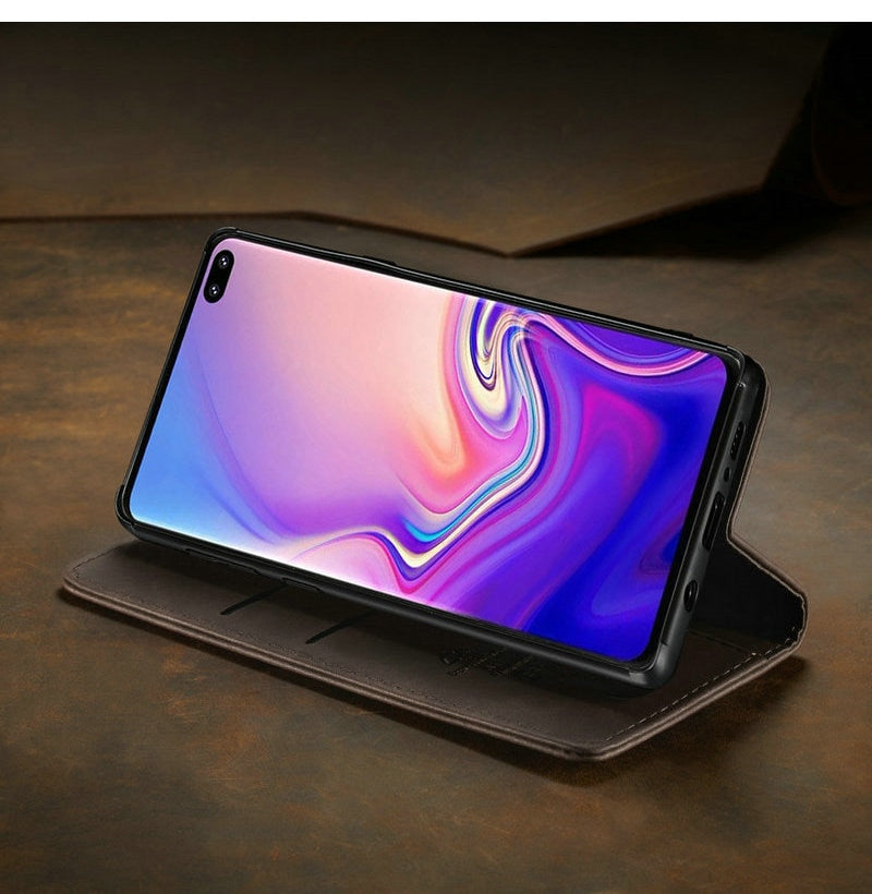Samsung Galaxy S10 / S10E / S10 Plus Magnetic Wallet Leather Case - Perfenq