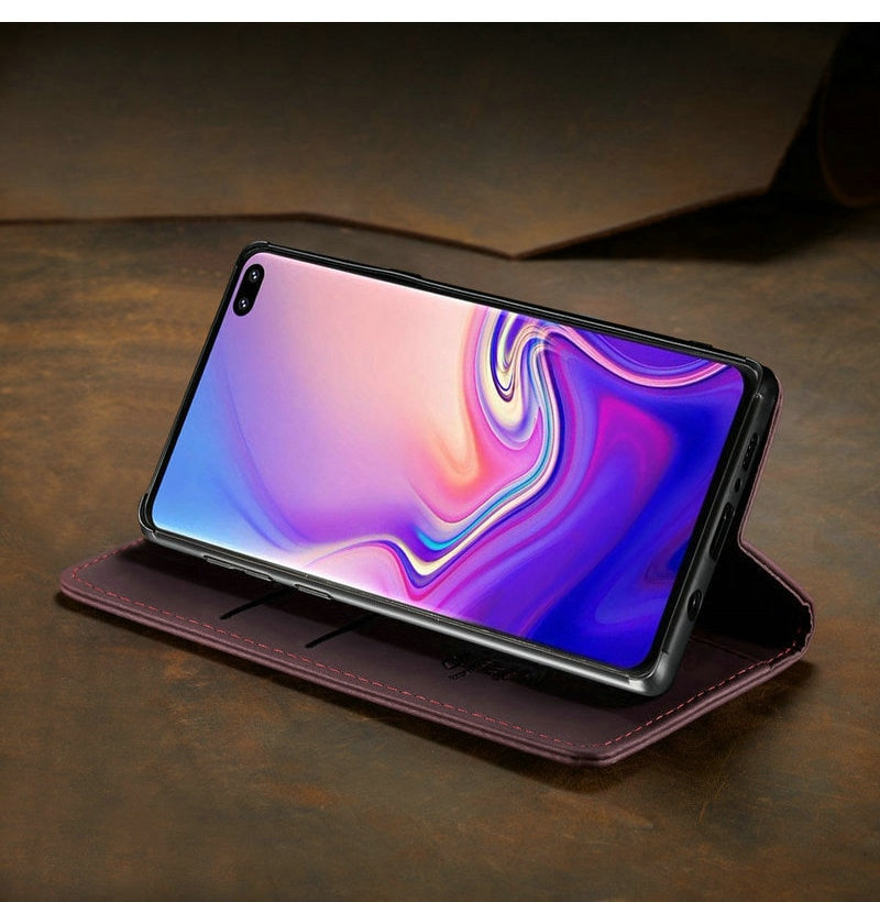 Samsung Galaxy S10 / S10E / S10 Plus Magnetic Wallet Leather Case - Perfenq