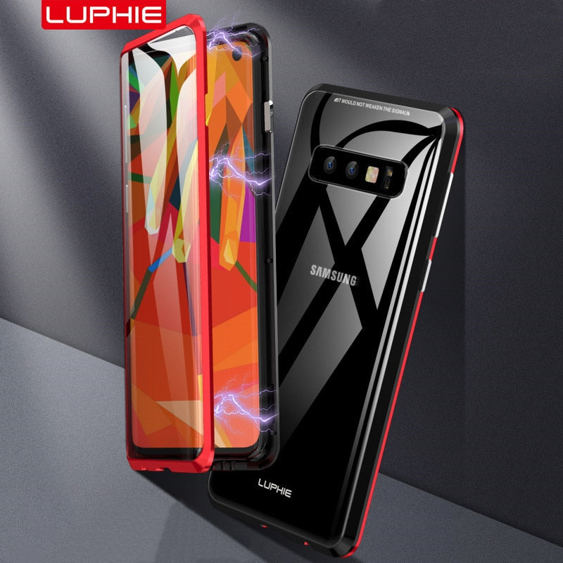 360 Degree Full Magnetic Case For Samsung Galaxy S10 S10 Plus Cover Front Back Glass Case For Galaxy S10 Magnet Case - Perfenq