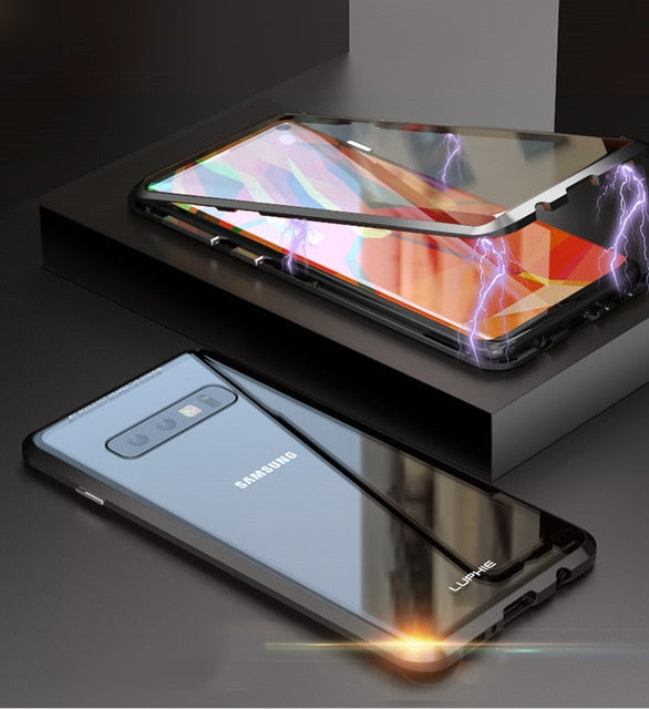 360 Degree Full Magnetic Case For Samsung Galaxy S10 S10 Plus Cover Front Back Glass Case For Galaxy S10 Magnet Case - Perfenq