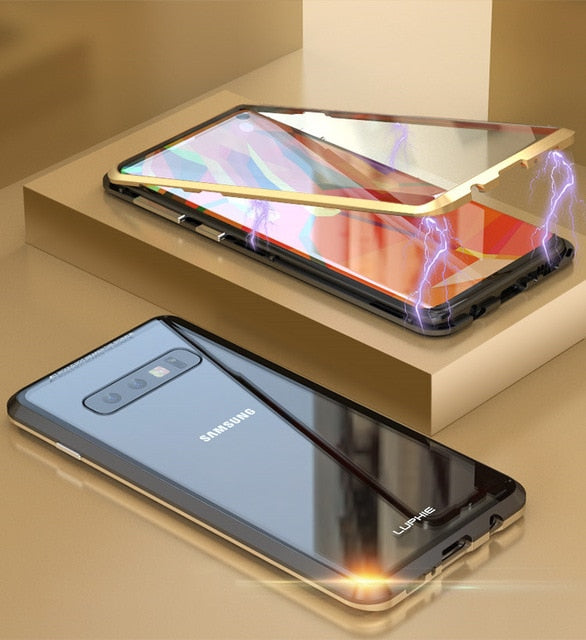 360 Degree Full Magnetic Case For Samsung Galaxy S10 S10 Plus Cover Front Back Glass Case For Galaxy S10 Magnet Case - Perfenq