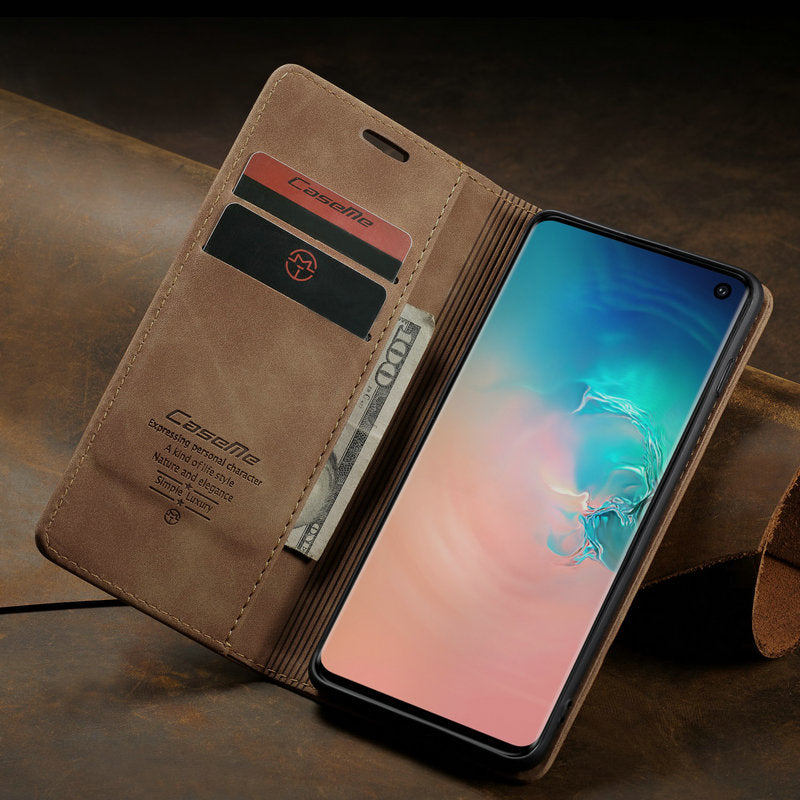 Samsung Galaxy S10 / S10E / S10 Plus Magnetic Wallet Leather Case - Perfenq