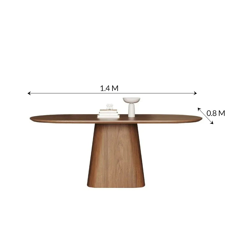 French Vintage Luxury Oval Black Walnut Dining Table & Chair Set for Home & Cafe Interiors