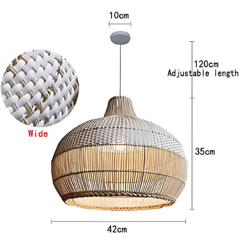 Simple & Stylish Japanese Rattan Pendant – Perfect for Living Rooms & Dining Tables