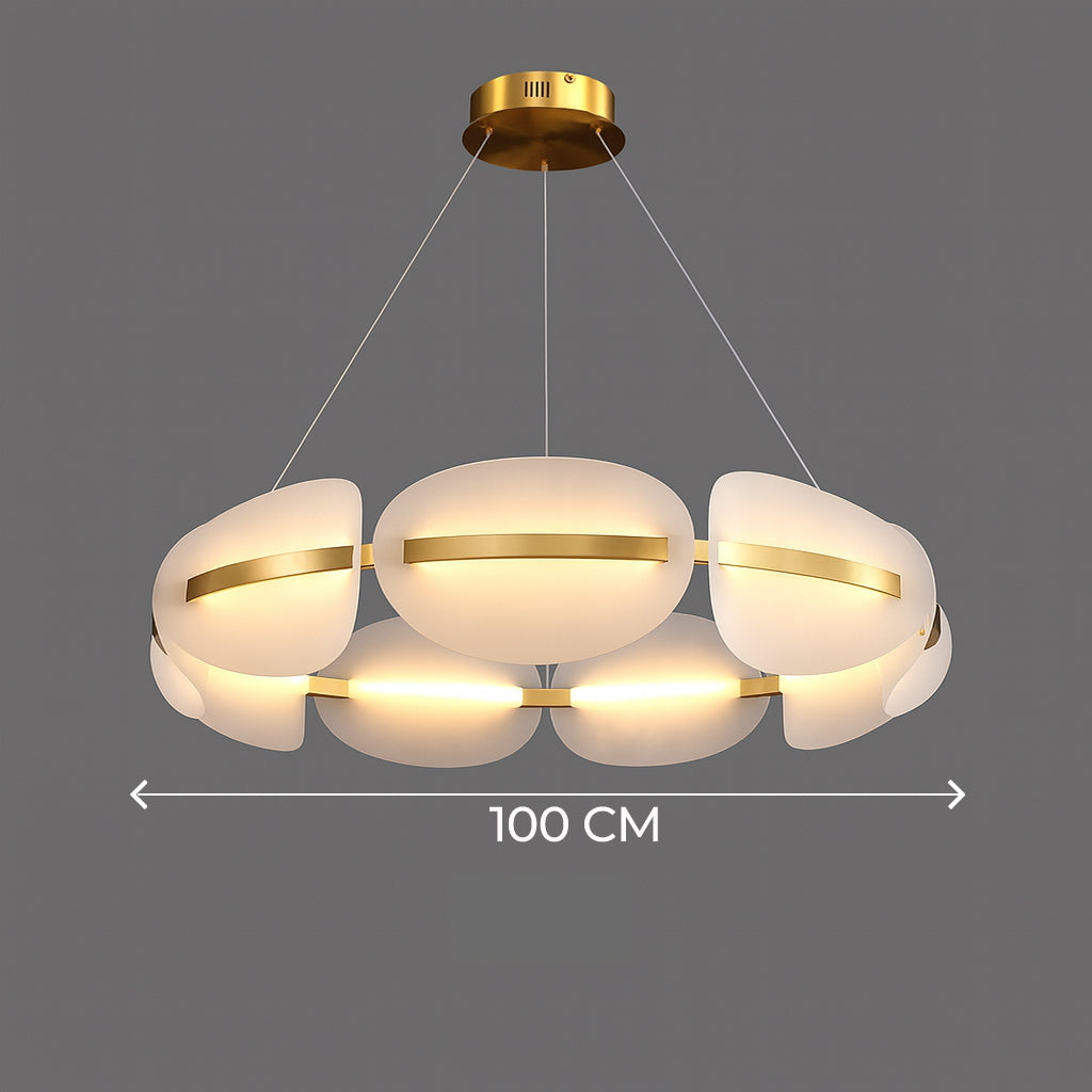 Modern Acrylic Leaf LED Chandelier For Living & Dining Rooms